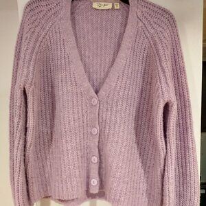 RD Style Conscious V-Neck Cardigan in Lilac Size Small
